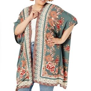 Angies Floral Printed Duster Kimono